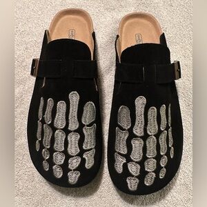 Skeleton Clogs Embroirdered Birkenstock Style Shoes Size 9.5-12.5 US Men